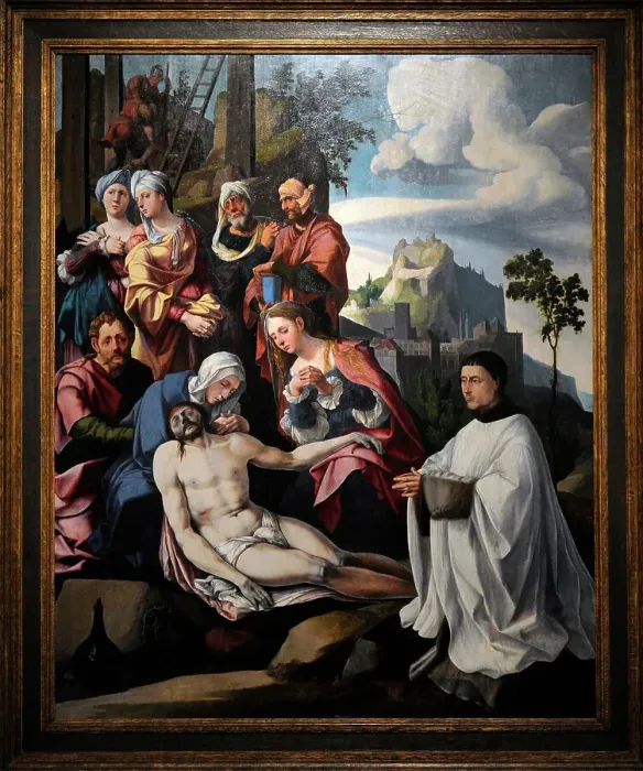 Framed Print : Lamentation of Christ with a Donor, c. 1535, by Jan van Scor Framed Print : Lamentation of Christ with a Donor, c. 1535, by Jan van Scor