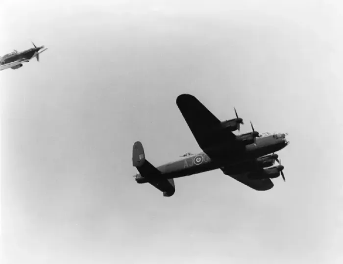 Framed Print : Lancaster Bomber in Air Framed Print : Lancaster Bomber in Air