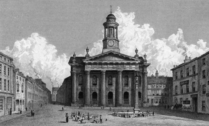Framed Print : Lancaster sessions house and market, 1829 Framed Print : Lancaster sessions house and market, 1829