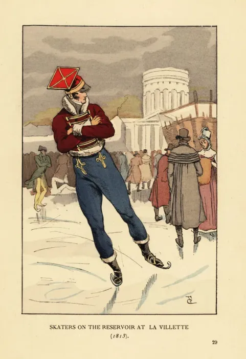 Framed Print : Lancer ice skating on the Bassin de la Villette, 1813 Framed Print : Lancer ice skating on the Bassin de la Villette, 1813