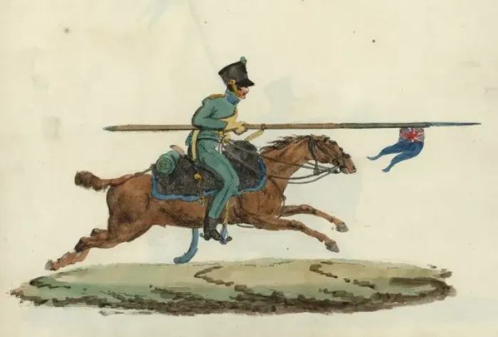 Framed Print : Lancers Corps - Horseback - British Army