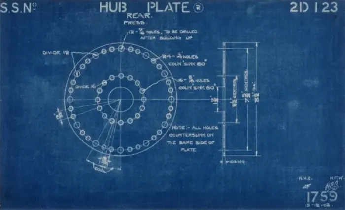 Framed Print : Lanchester blueprint Framed Print : Lanchester blueprint