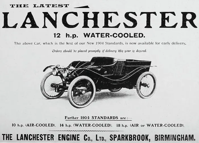 Framed Print : Lanchester veteran car advertisement, early 1900s Framed Print : Lanchester veteran car advertisement, early 1900s