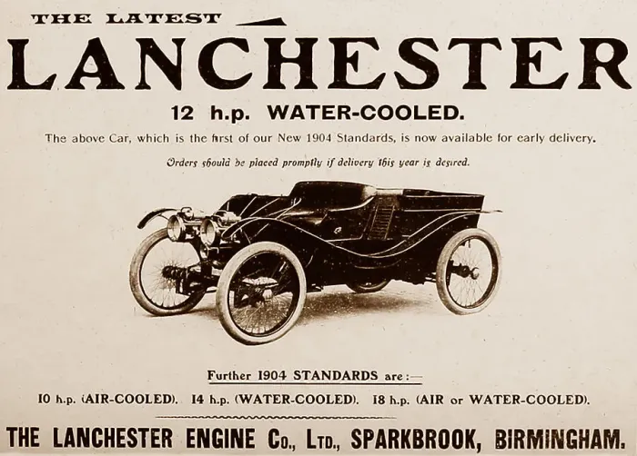 Framed Print : Lanchester veteran car advertisement, early 1900s Framed Print : Lanchester veteran car advertisement, early 1900s
