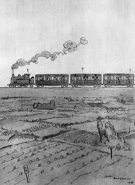 Back to the Land, cartoon by H. M. Bateman, 1918, WW1