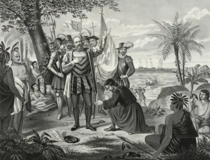 Framed Print : Landing of Columbus Framed Print : Landing of Columbus