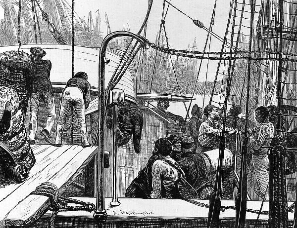 Landing Cotton at Liverpool, 1875