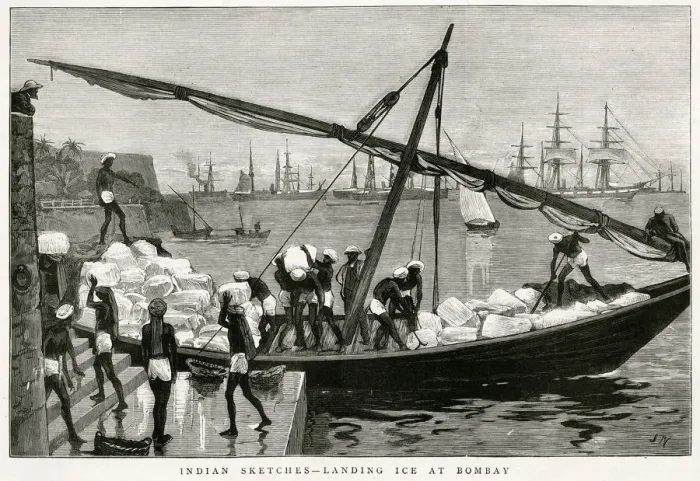 Framed Print : LANDING ICE AT BOMBAY Framed Print : LANDING ICE AT BOMBAY