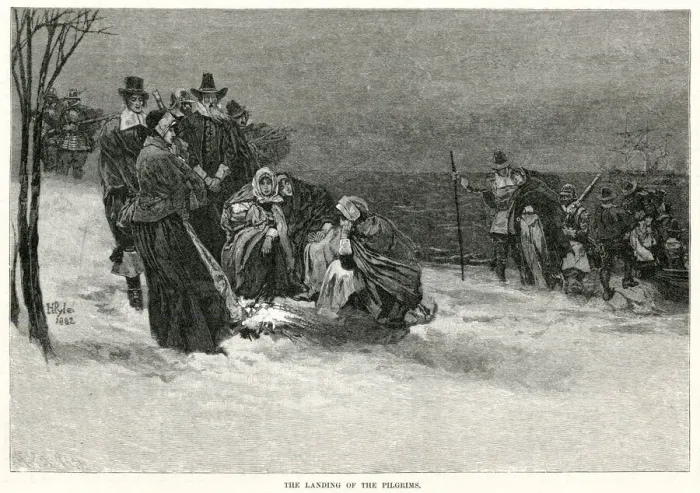 Framed Print : Landing of the Pilgrim Fathers Framed Print : Landing of the Pilgrim Fathers