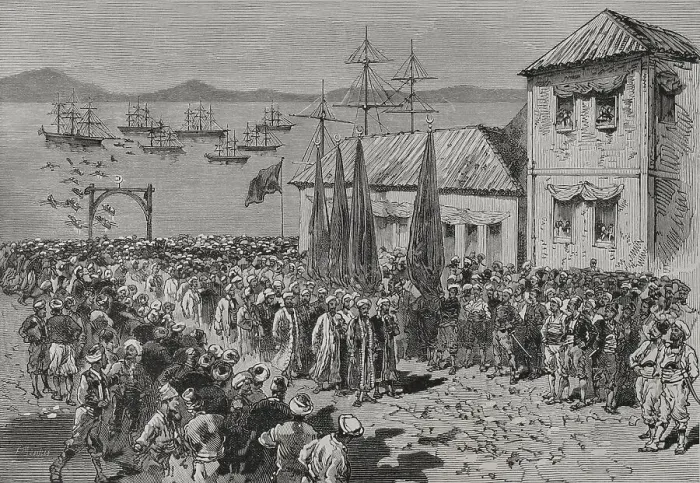 Framed Print : Landing of Softas in Thessaloniki (during Ottoman) Framed Print : Landing of Softas in Thessaloniki (during Ottoman)
