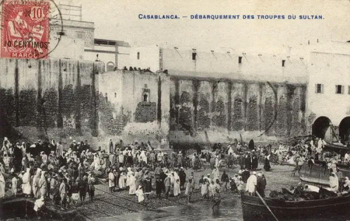 Framed Print : Landing of the Sultans troops, Casablanca, Morocco Framed Print : Landing of the Sultans troops, Casablanca, Morocco