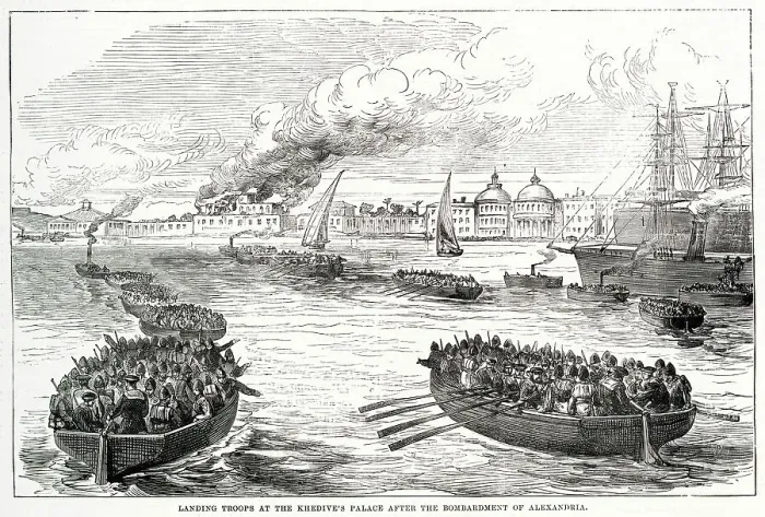 Framed Print : Landing troops at the Khedive?s palace at Alexandria Framed Print : Landing troops at the Khedive?s palace at Alexandria