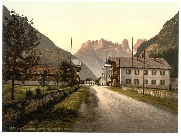 Framed Print : Landro, Hotel Bauer, Tyrol, Austro-Hungary Framed Print : Landro, Hotel Bauer, Tyrol, Austro-Hungary