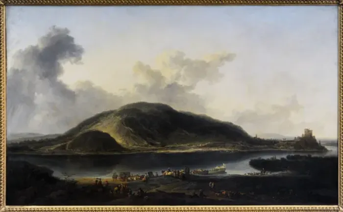Framed Print : Landscape with castle Devin at the outfall of the Morava int Framed Print : Landscape with castle Devin at the outfall of the Morava int