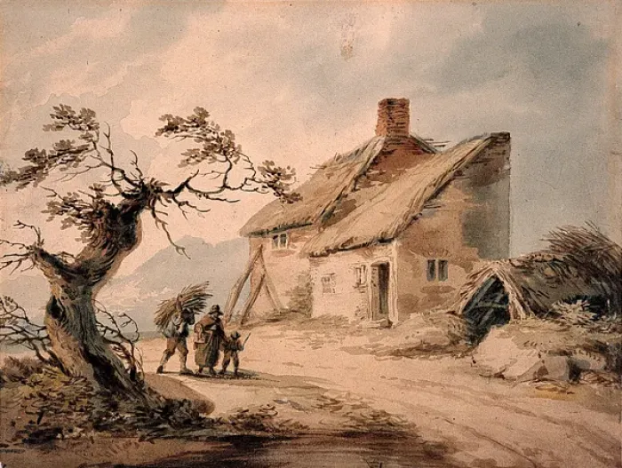 Framed Print : Landscape with Cottage Framed Print : Landscape with Cottage