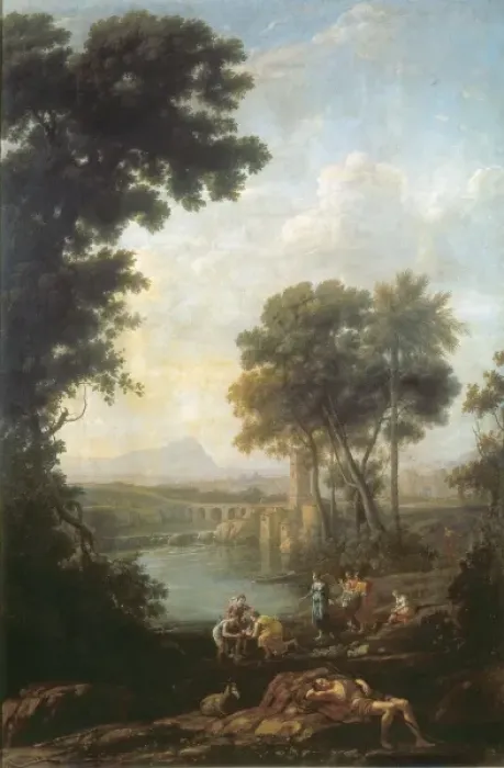 Framed Print : Landscape with the Finding of Moses Framed Print : Landscape with the Finding of Moses