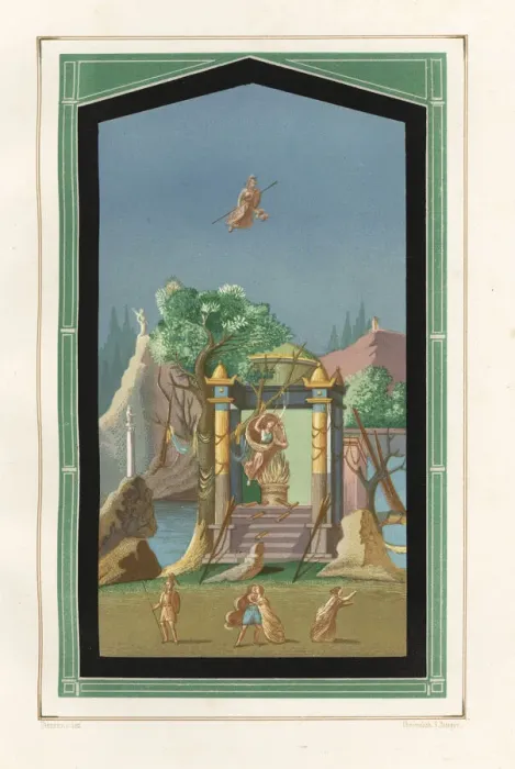 Framed Print : Landscape painting from the Exedra in Framed Print : Landscape painting from the Exedra in
