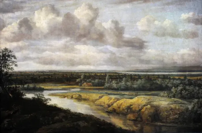 Framed Print : Landscape with a river, 1650-1655, by Philip de Koninck (161 Framed Print : Landscape with a river, 1650-1655, by Philip de Koninck (161