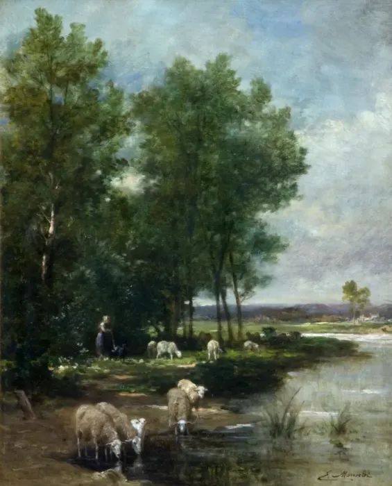 Framed Print : Landscape with Sheep Framed Print : Landscape with Sheep