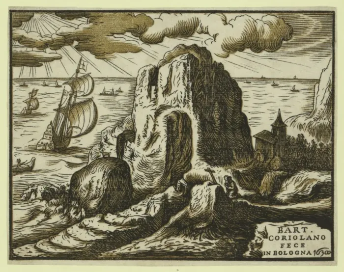 Framed Print : Landscape (with hermit or saint in prayer) Framed Print : Landscape (with hermit or saint in prayer)