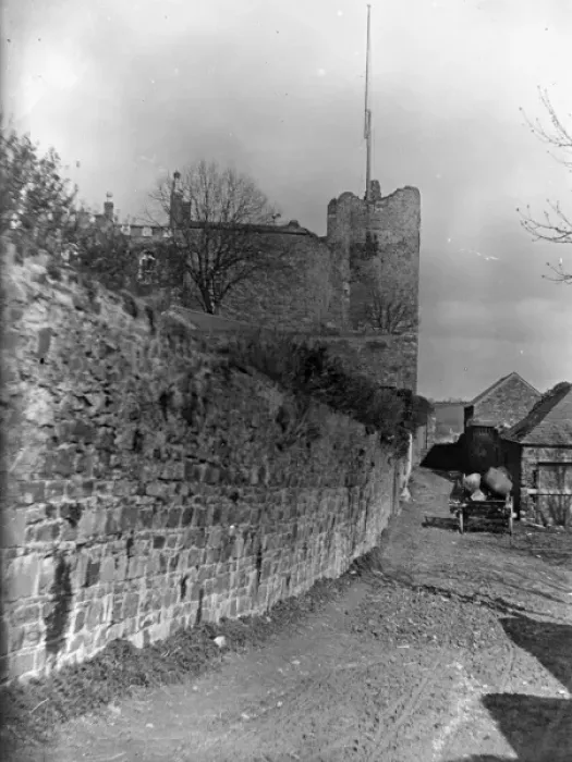 Framed Print : Lane below Castle, Haverfordwest, South Wales Framed Print : Lane below Castle, Haverfordwest, South Wales