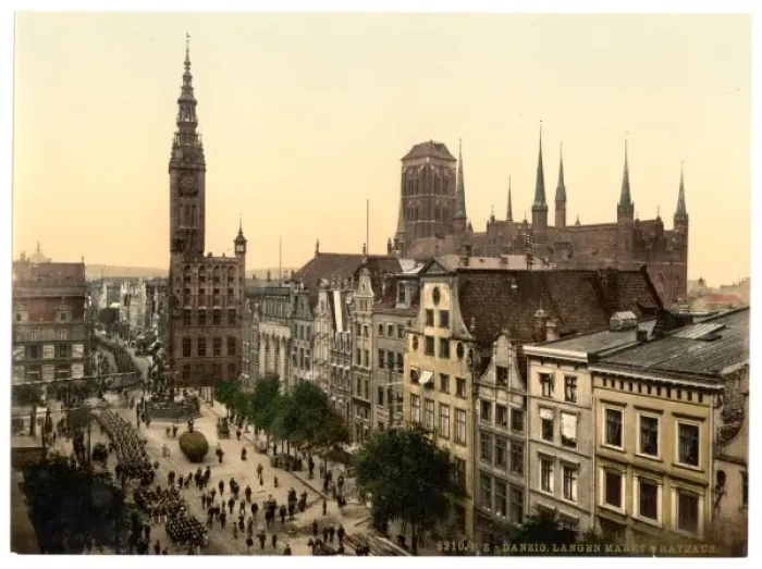 Framed Print : Langen Market and Court House, Danzig, West Prussia, Germany Framed Print : Langen Market and Court House, Danzig, West Prussia, Germany
