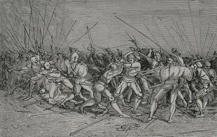 Framed Print : The Lansquenets Battle, 16th century. Soldiers Framed Print : The Lansquenets Battle, 16th century. Soldiers