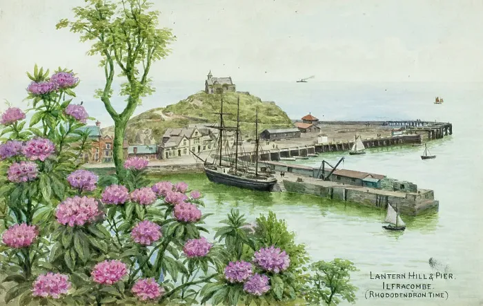 Framed Print : Lantern Hill and Pier, Ilfracombe, North Devon Framed Print : Lantern Hill and Pier, Ilfracombe, North Devon