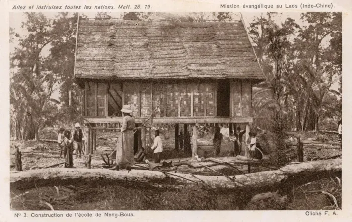 Framed Print : Laos - Building a Missionary School Framed Print : Laos - Building a Missionary School