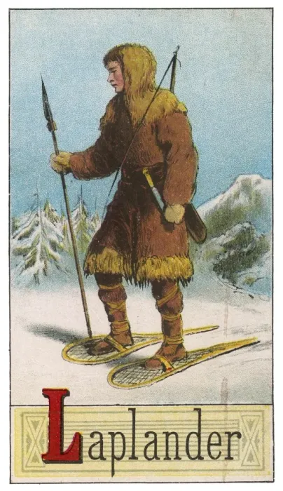 Framed Print : Laplander in snowy landscape Framed Print : Laplander in snowy landscape