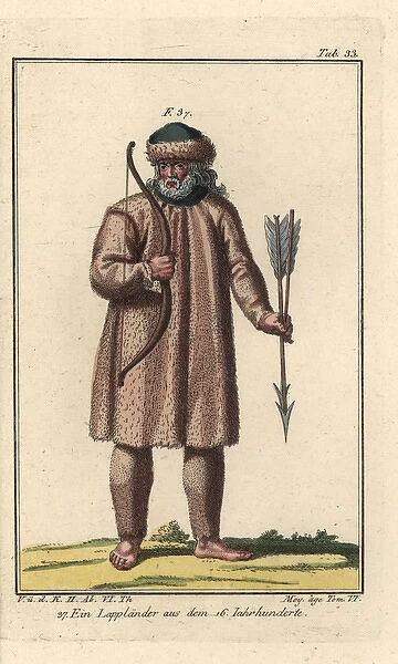 Laplander wearing clothes and hat of fine fur, 16th century