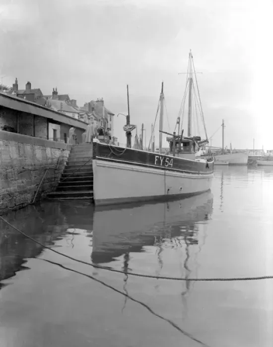 Framed Print : Large boat in Brixham Harbour, Devon Framed Print : Large boat in Brixham Harbour, Devon