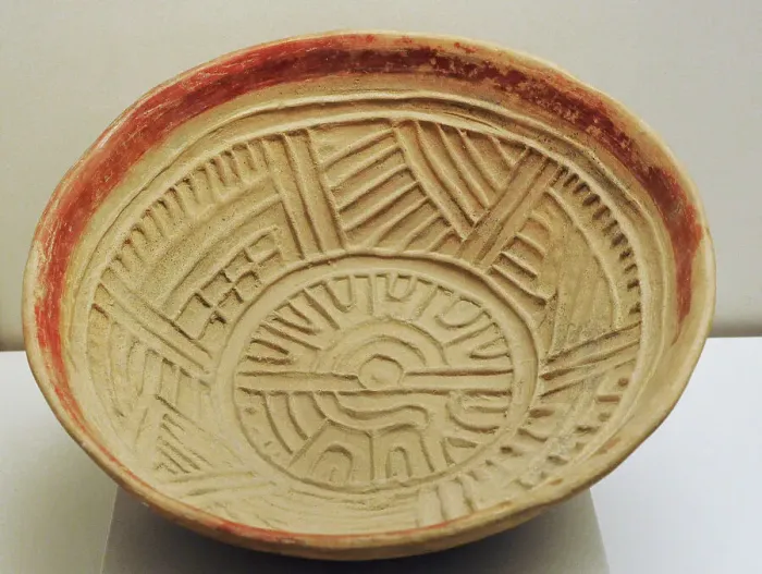 Framed Print : Large bowl. Painted ceramic. Mixteca-Puebla style Framed Print : Large bowl. Painted ceramic. Mixteca-Puebla style