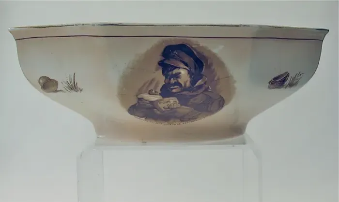 Framed Print : Large bowl with transfer - Bairnsfatherware Framed Print : Large bowl with transfer - Bairnsfatherware