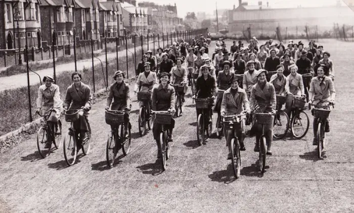 Framed Print : Large group on bicycles Framed Print : Large group on bicycles