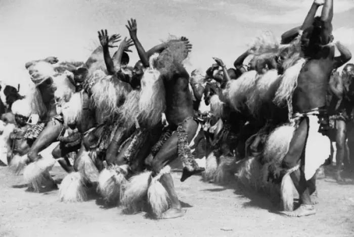 Framed Print : Large Group of Dancing Zulus