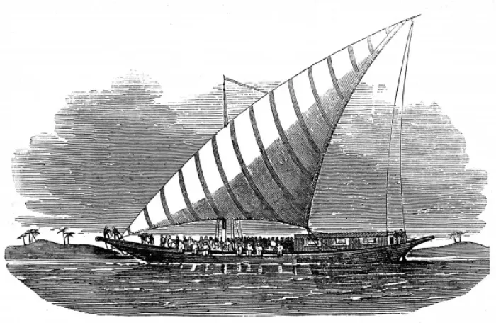 Framed Print : Large Lanteen-Rigged Dhow on the Nile, 1853 Framed Print : Large Lanteen-Rigged Dhow on the Nile, 1853