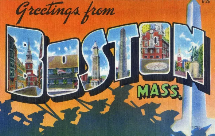 Framed Print : Large Letter card - Greetings from Boston, Massachusetts Framed Print : Large Letter card - Greetings from Boston, Massachusetts