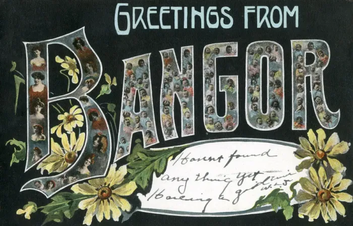 Framed Print : Large Letter Postcard from Bangor, Maine, USA Framed Print : Large Letter Postcard from Bangor, Maine, USA