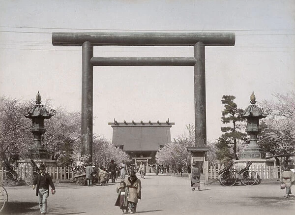 Large Torii at temple entrance, Japan