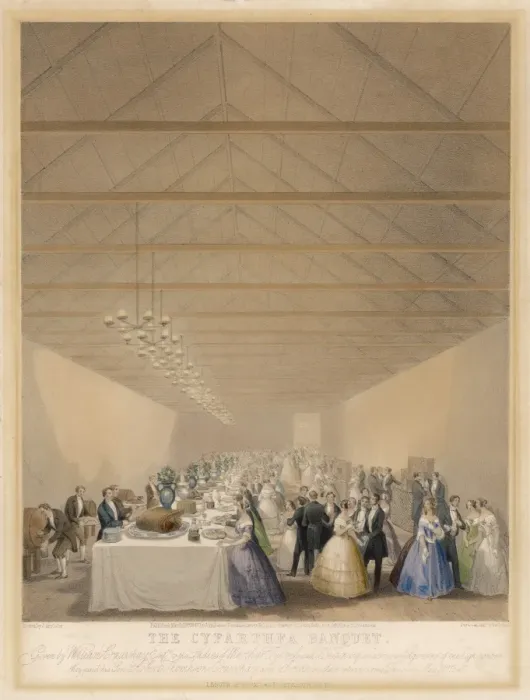 Framed Print : Large Welsh Banquet / 1846 Framed Print : Large Welsh Banquet / 1846