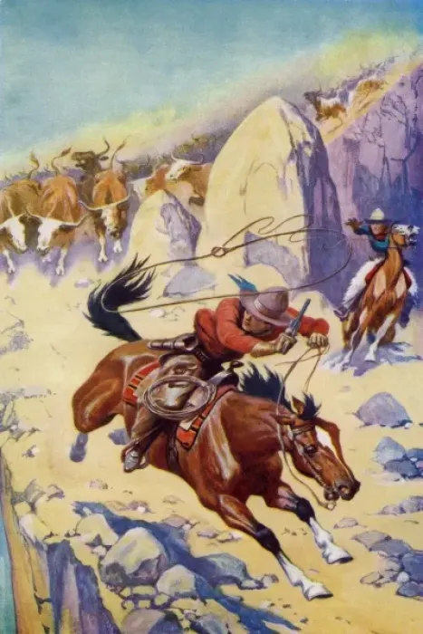 Framed Print : Lassoing a cattle thief Framed Print : Lassoing a cattle thief