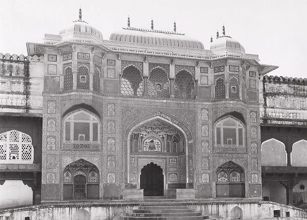 Late 19th century photograph: Umber, Amber, Amer, gateway to Sheesh Mahal, India