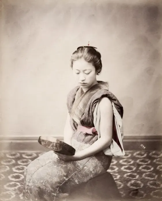 Framed Print : Late 19th century - young Japanese woman Framed Print : Late 19th century - young Japanese woman