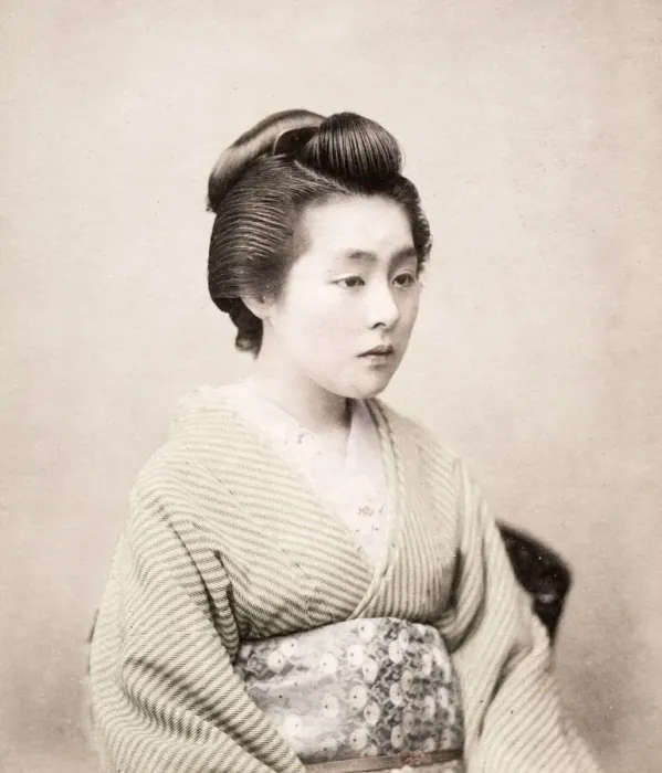 Framed Print : Late 19th century - young Japanese woman Framed Print : Late 19th century - young Japanese woman
