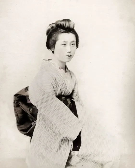 Framed Print : Late 19th century - young Japanese woman Framed Print : Late 19th century - young Japanese woman
