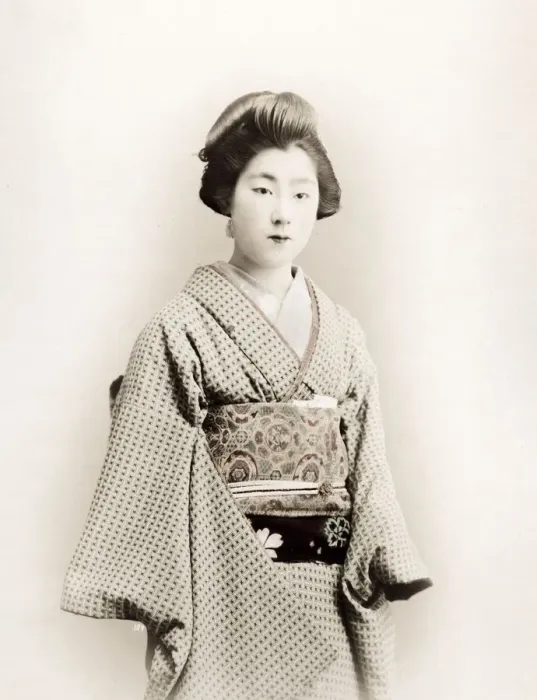 Framed Print : Late 19th century - young Japanese woman Framed Print : Late 19th century - young Japanese woman
