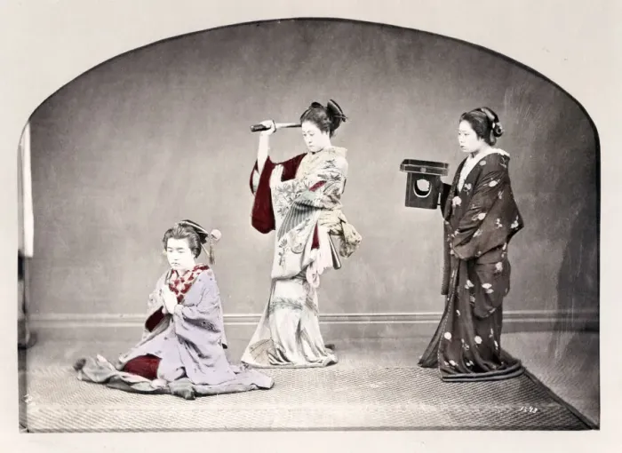 Framed Print : Late 19th century - young Japanese women Framed Print : Late 19th century - young Japanese women