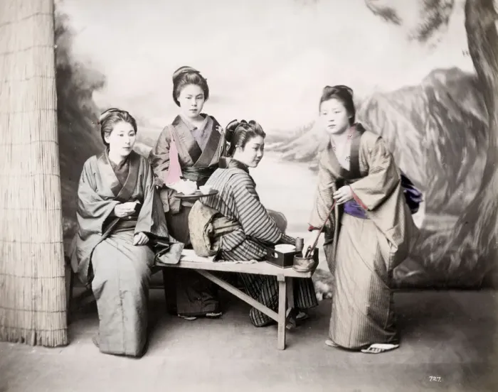 Framed Print : Late 19th century - young Japanese women Framed Print : Late 19th century - young Japanese women