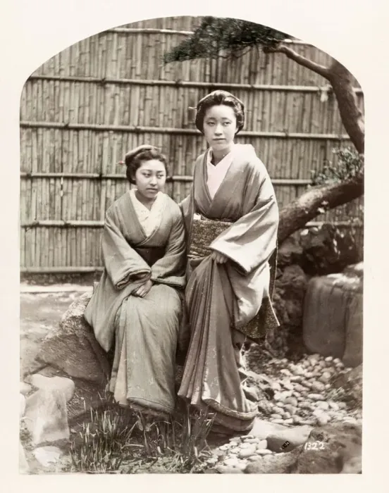 Framed Print : Late 19th century - young Japanese women Framed Print : Late 19th century - young Japanese women